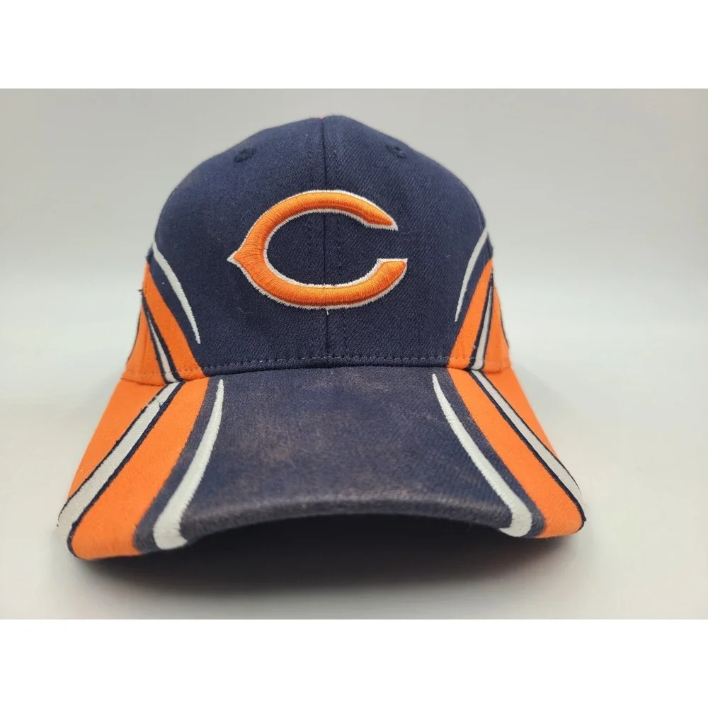 Youth Chicago Bears Reebok Flex Fitted Hat Cap Boy Girl NFL Football Blue Orange